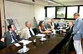 Un momento dell'incontro della delegazione bulgara con il presidente Boschetti